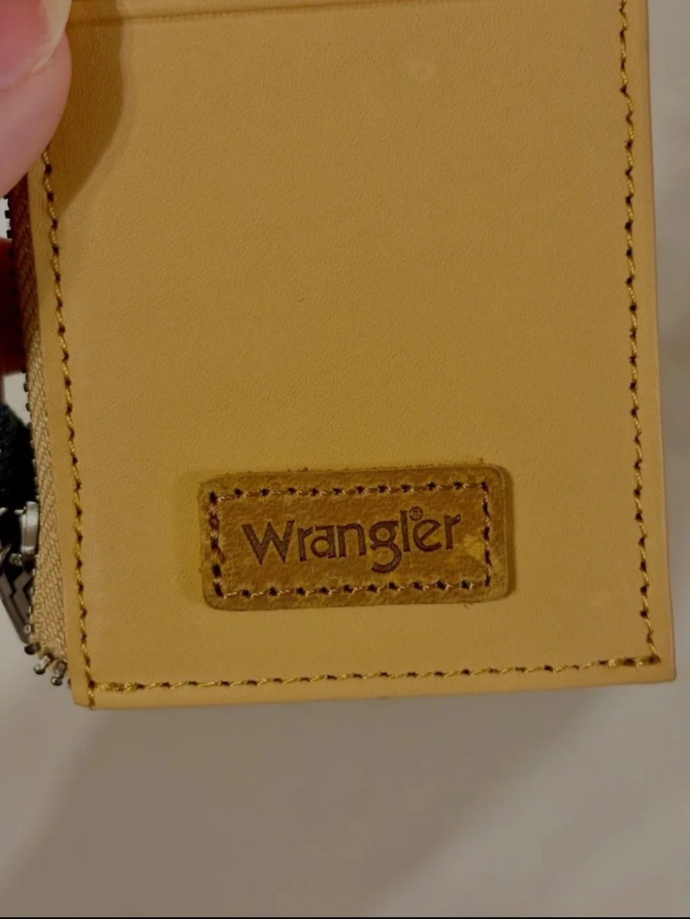 Wrangler Leather Wallet Card Holder Case Western Cowboy Clutch Wristlet w/ Chain